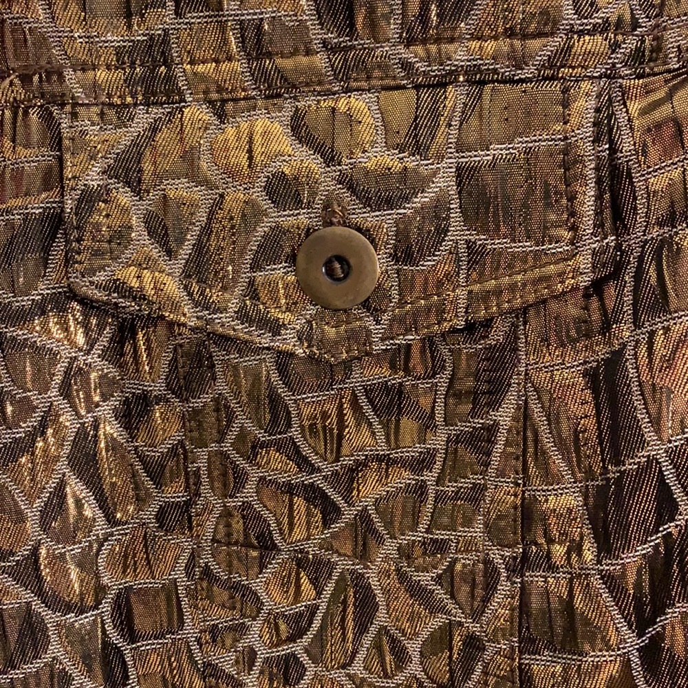 Metallic Gold Animal pattern Jacket, Ruby Rd.,18 - Picture 3 of 13